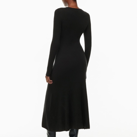 Aritzia Wilfred Black Danse Merino Wool Cashmere Knit Midi Dress - Small - Picture 4 of 8